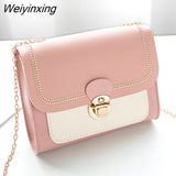 Weiyinxing New Women PU Leather Trend Lingge Crossbody Bag Fashion V Pattern Lattice Small Shoulder Bag White Black