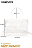 Weiyinxing Luxury Designer The Tote Bag Women Transparent Letter Handbag Messenger Shopping Bag Vacation Beach Bags Sac A Main Femme