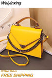 Weiyinxing Solid Leather Crossbody Bags For Women 2023 New Chain Luxury Design Handbags Ladies Messenger Shoulder bags Female Purses