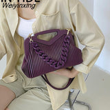 Weiyinxing Brand Handbag Women Inverted Triangle Handle Leather Hand Pouch Classic Crossbody Bags For Women Tote Bag Lady Satchel