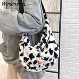 Weiyinxing Cute Plush Bag Tote Large-capacity Package One Shoulder Diagonal Bag Little Bag Cartoon Bags Tote Bag Satchels Cute Side Bag