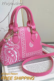 Weiyinxing PU Leather Women's Shell Bag Summer Cashew Flower Ladies Shoulder Crossbody Bag Female Set Small Top Handle Bags Handbags