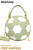 Weiyinxing women pu leather basketball bag 2023 new ball purses for teenagers circular shoulder bags female crossbody chain bag