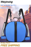 Weiyinxing Soccer Carrying Bag Portable Round Shaped Volleyball Storage Pouch Elastic Removable Shoulder Strap Hook for Outdoor Sports