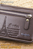 Weiyinxing Men Leather Wallet Genuine Wallet Vintage Short Male Wallets Zipper Poucht Male Purse Money Bag  Card Holder Soft Purses