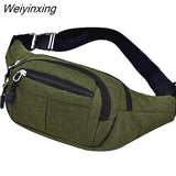 Weiyinxing Men Women Waist Bag Casual Fanny Pack Purse Large Phone Belt Bag Pouch Canvas Outdoor Travel Phone Bag Banana Hip Bags