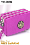 Weiyinxing Zipper Wallet, Women's Casual Waterproof Clutch Bag Versatile Nylon Phone Bag with Wristlet