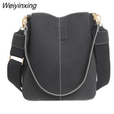 Weiyinxing Bucket Bag Women Nubuck Leather Shoulder Bag Large Capacity Crossbody Bag 2023 Fashion Lady Handle Bag Wild Bag 911