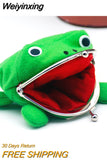 Weiyinxing Adorable Anime Frog Wallet Coin Purse Key Chain Cute Plush Frog Cartoon Cosplay Purse for Women Bag Accessories