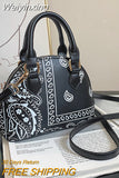 Weiyinxing PU Leather Women's Shell Bag Summer Cashew Flower Ladies Shoulder Crossbody Bag Female Set Small Top Handle Bags Handbags