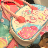 Weiyinxing Pink Drum Bag Boston Bag Women Bag Large Capacity Retro Pu Kawaii Messenger Bag Handbag Storage Bag High Capacity Girl Bag