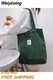 Weiyinxing Shopping Bag for Women 2023 Female Girls Casual Handbags Soft Reusable Fabric Affordable Shopper Shoulder Totes Bags