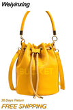 Weiyinxing The Bucket Bags for Women 2023 New Luxury Designer Vintage Small Women Shoulder Crossbody Bags Pu Leather Handbags