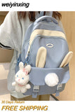 weiyinxing Fashion Kawaii Girls Bookbag Cute Rabbit Design Waterproof School Bag Women Backpack for Teens Rucksack Travel Mochila