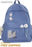 weiyinxing Fashion Girls School Bag Cute Simple Design Cotton Women Backpack Student Laptop Rucksack Femal Kawaii Travel Mochila