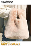 Weiyinxing Soft Plush Women Handbags Faux Fur Ladies Winter Clutch Purse Bag Luxury Design Female Small Tote Vest Bags Bolso Mujer
