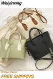 Weiyinxing Texture Lady's Handbag PU Leather Heldhold Square Bags 2023 New Fashion Summer Versatile Tote Bag Popular Crossbody Bag