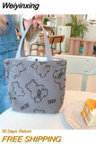 Weiyinxing Retro Women Small Tote Shoulder Bags Student Girls Lunch Bento Bag Hand Carry Shopper Bag Female Clutch Purse Handbags
