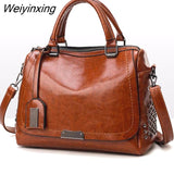 Weiyinxing Rivet Handbags PU Leather Women Bag Sequined Shoulder Bag Designer Women Leather Handbags Luxury Ladies HandBag