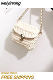 weiyinxing Handmade Woven Crossbody Bag for Women Designer Knitting Chains Shoulder Bag Casual Lady Small Flap Female Purses 2023