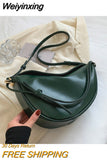 Weiyinxing New Vintage Saddle Bag Small PU Leather Shoulder Crossbody Bag For Women Brand Designer Lock Flap Purse And Handbags Female