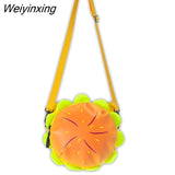 Weiyinxing Japanese Cartoon Cheeseburger Large Capacity Fashion Shoulder Bag Women's Bag Pu Leather Waterproof Messenger Bag Purse
