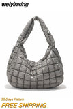 weiyinxing Quilted Padded Women Shoulder Bags Designer Lady Handbags Waterproof Nylon Large Capacity Tote Hobos Shopper Purses 2023