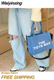 Weiyinxing Casual Canvas Large Capacity Tote Bag Women Handbags Designer Letters Shoulder Crossbody Bags Luxury Big Shopper Bag Purse