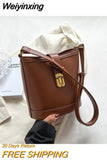 Weiyinxing Brand Handbag for Women High Quality Leather Bucket Crossbody Bags Vintage Classic Women's Shoulder Bag Lady Travel Tote Bag