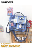 Weiyinxing Mini Crossbody Bag for Women 2023 Designer Handbag Girls Japanese Jk Style Color Contrast Plaid Stripe Handbag Shoulder Bag