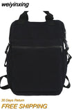 weiyinxing Fashion Women Canvas Knapsack Lovers Shoulder Bag Backpack Simple Schoolbag Men Black Rucksack College School Mochila