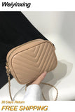 Weiyinxing Striped Crossbody Bags For Women Square Tassel Shoulder Bag Pu Leather Small Chain Ladies Handlbags