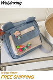 Weiyinxing New Crossbody Bag Cartoon Canvas Small Square Bag Student Girl Cute Girl Rabbit Ear Shoulder Bag