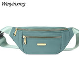 Weiyinxing Women Plaid Waist Bag Female Oxford Waterproof Belt Bags Designer Crossbody Chest Bag Ladies Fashion Fanny Pack Banana Hip Purse