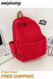 weiyinxing Men Black Rucksack Simple Canvas Women Knapsack Fashion Lovers Shoulder Bag Backpack Schoolbag College Mochila School