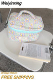 Weiyinxing Floral Makeup Bag Multifunctional Quilted Cosmetic Pouch Large Capacity Travel Toiletry Bags Female Zipper Beauty Case