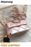 Weiyinxing Designer Shoulder Bag Women Quality Nylon Crossbody Bags Winter Women's Chain Handbags and Purses Ladies Fashion Clutch
