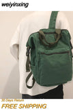 weiyinxing Fashion Women Canvas Knapsack Lovers Shoulder Bag Backpack Simple Schoolbag Men Black Rucksack College School Mochila