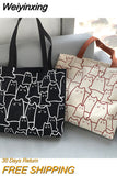 Weiyinxing Tote Bags for Women 2023 Casual Shopper Cute Cats with Zipper Designer Handbag Japanese Style Cartoon Small Shoulder Bags