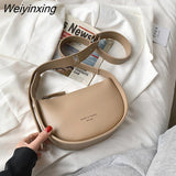 Weiyinxing Semicircle Saddle Shoulder Crossbody Bags for Women Designer Brand Adjustable Wide Strap Girls Purses and Handbags 2023