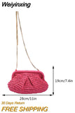 Weiyinxing Designer Trendy Straw Weaving Shoulder Bag Versatile Small Beading Handbag For Women Summer Casual Beach Bag Travel Purse 911