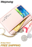 Weiyinxing Brand Soft Leather Mini Women Card Holder Cute Credit ID Card Holders Zipper Slim Wallet Case Change Coin Purse Keychain