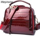 Weiyinxing YIDE 2023 New Arrival Shell Women Handbags Stone Pattern Ladies Shoulder Bag Patent Leather Female Girl Luxury Crossbody Bag