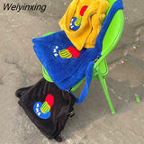 Weiyinxing Winter California Vintage Plush Embroidery Lamb Fleece Cotton Inner Core Backpack Crossbody Bag Tote Bag Shoulder Bags