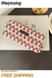 Weiyinxing Corduroy Women's Cosmetic Bag Simple Plaid Girls Canvas Pencil Case Leopard Print Ladies Lipstick Storage Bag Small Wallet