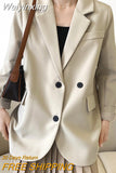 Weiyinxing Fashion Women Blazers Notched Collar Single Breasted Full Sleeve Solid Color Casual Suit Jacket Autumn 2023 New 5C341
