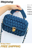 Weiyinxing Rope Woven Women Handbags Designer Knitting Chains Shoulder Crossbody Bag Casual Lady Hand Bags Small Flap Purses 2023