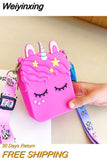 Weiyinxing Children's Silica Gel Shoulder Bag Cute Baby Girls Mini Coin Purse Handbags Lovely Pink Kids Small Wallet Crossbody Bags