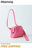Weiyinxing Ins New Pattern Retro SaddleWomen Messenger Bag Wide Shoulder Strap Chain Small Crossbody Bag PU Leather Luxury Designer