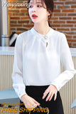 Weiyinxing Mujer De Moda 2023 Blouse Women Long Sleeve Women Blouses Shirts Stand Collar Chiffon Blouse Shirt Women Tops Blusa B989